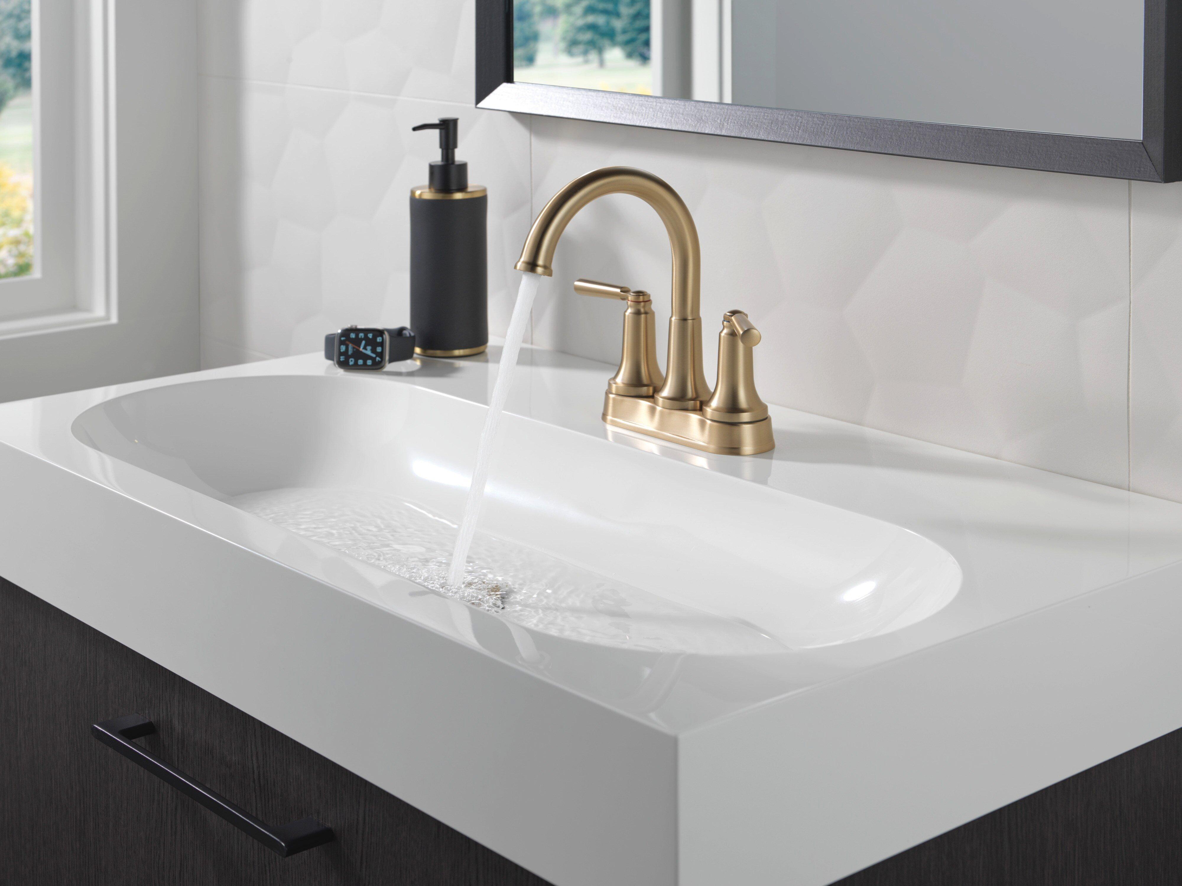 Delta Faucet Brilliance Champagne Bronze Two Handle Centerset Bathroom Sink Faucet 