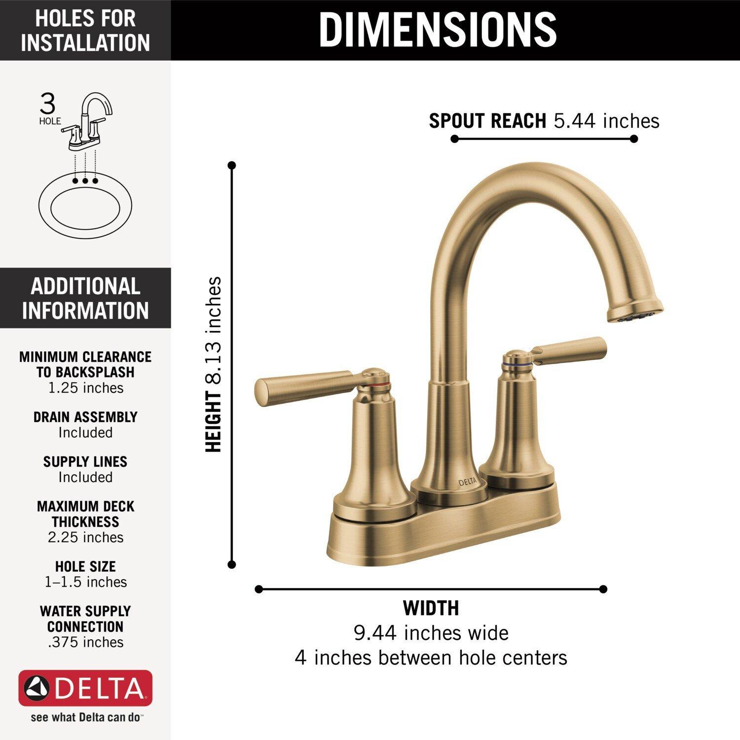 Delta Faucet Brilliance Champagne Bronze Two Handle Centerset Bathroom Sink Faucet 