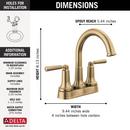 Delta Faucet Brilliance Champagne Bronze Two Handle Centerset Bathroom Sink Faucet 