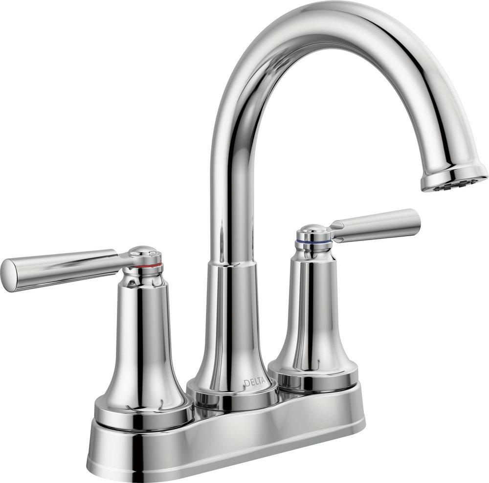 Two Handle Centerset Bathroom Sink Faucet in Chrome 