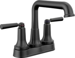Two Handle Centerset Bathroom Sink Faucet in Matte Black