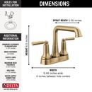 Two Handle Centerset Bathroom Sink Faucet in Brilliance&reg; Champagne Bronze 