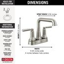 Delta Faucet Brilliance Stainless Two Handle Centerset Bathroom Sink Faucet 