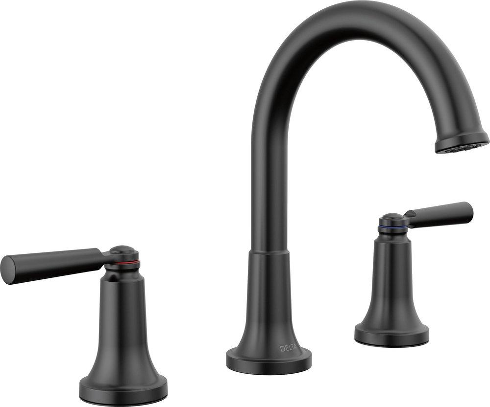 Delta Faucet Matte Black Two Handle Widespread Bathroom Sink Faucet 
