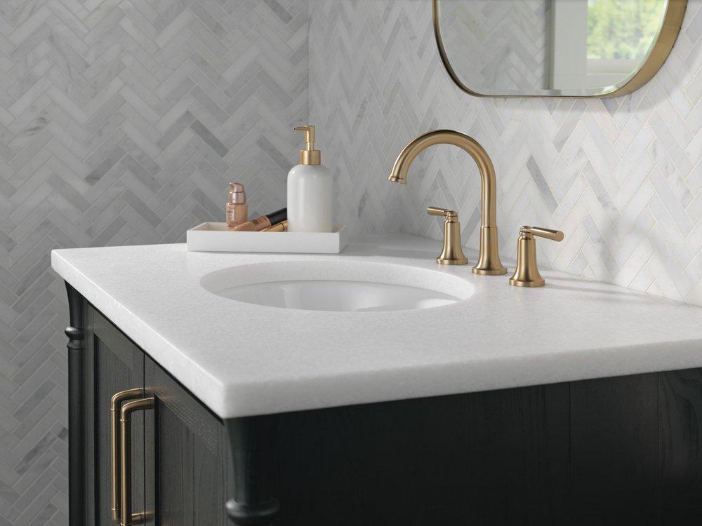 Delta Faucet Brilliance Champagne Bronze Two Handle Widespread Bathroom Sink Faucet 