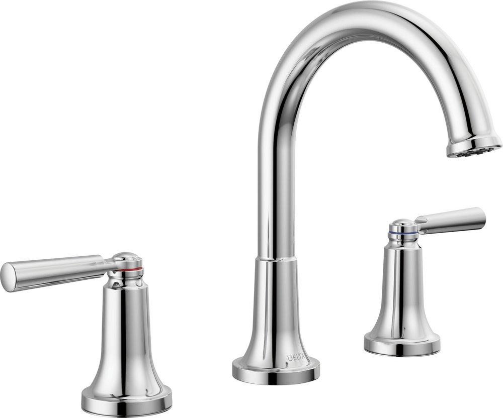 Delta Faucet Chrome Two Handle Widespread Bathroom Sink Faucet 