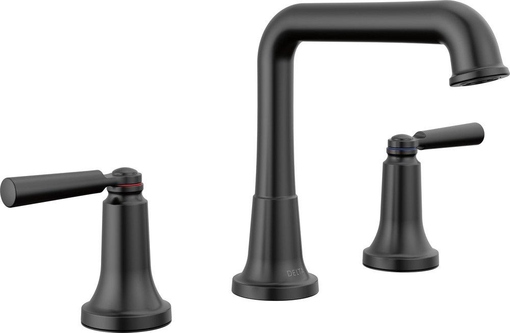 Delta Faucet Matte Black Two Handle Widespread Bathroom Sink Faucet 