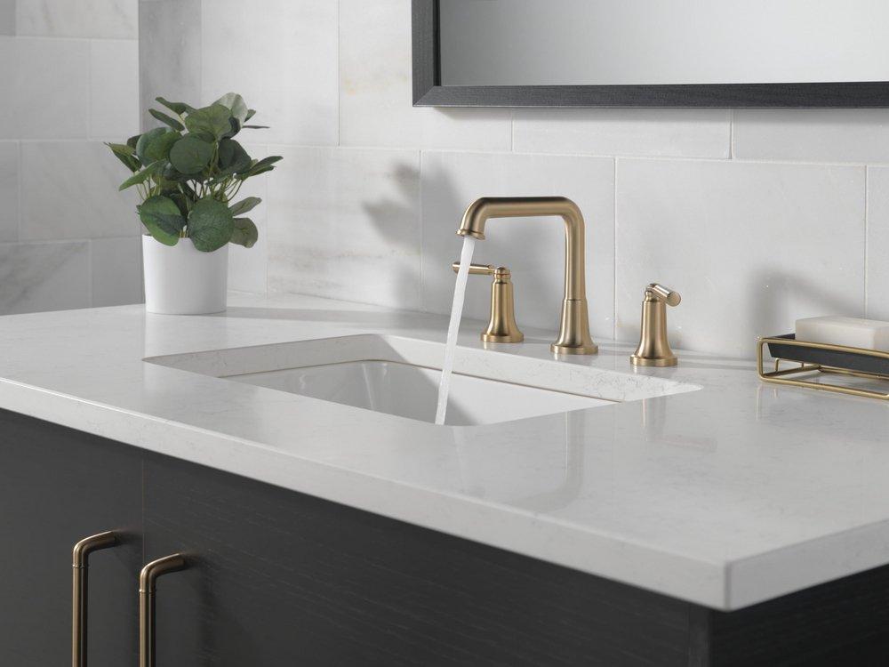 Delta Faucet Brilliance® Champagne Bronze Two Handle Widespread Bathroom Sink Faucet 