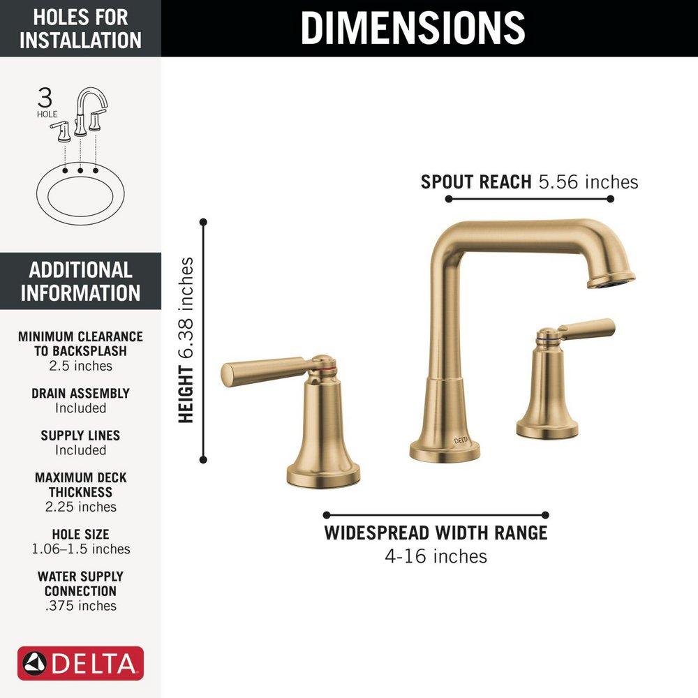 Delta Faucet Brilliance® Champagne Bronze Two Handle Widespread Bathroom Sink Faucet 