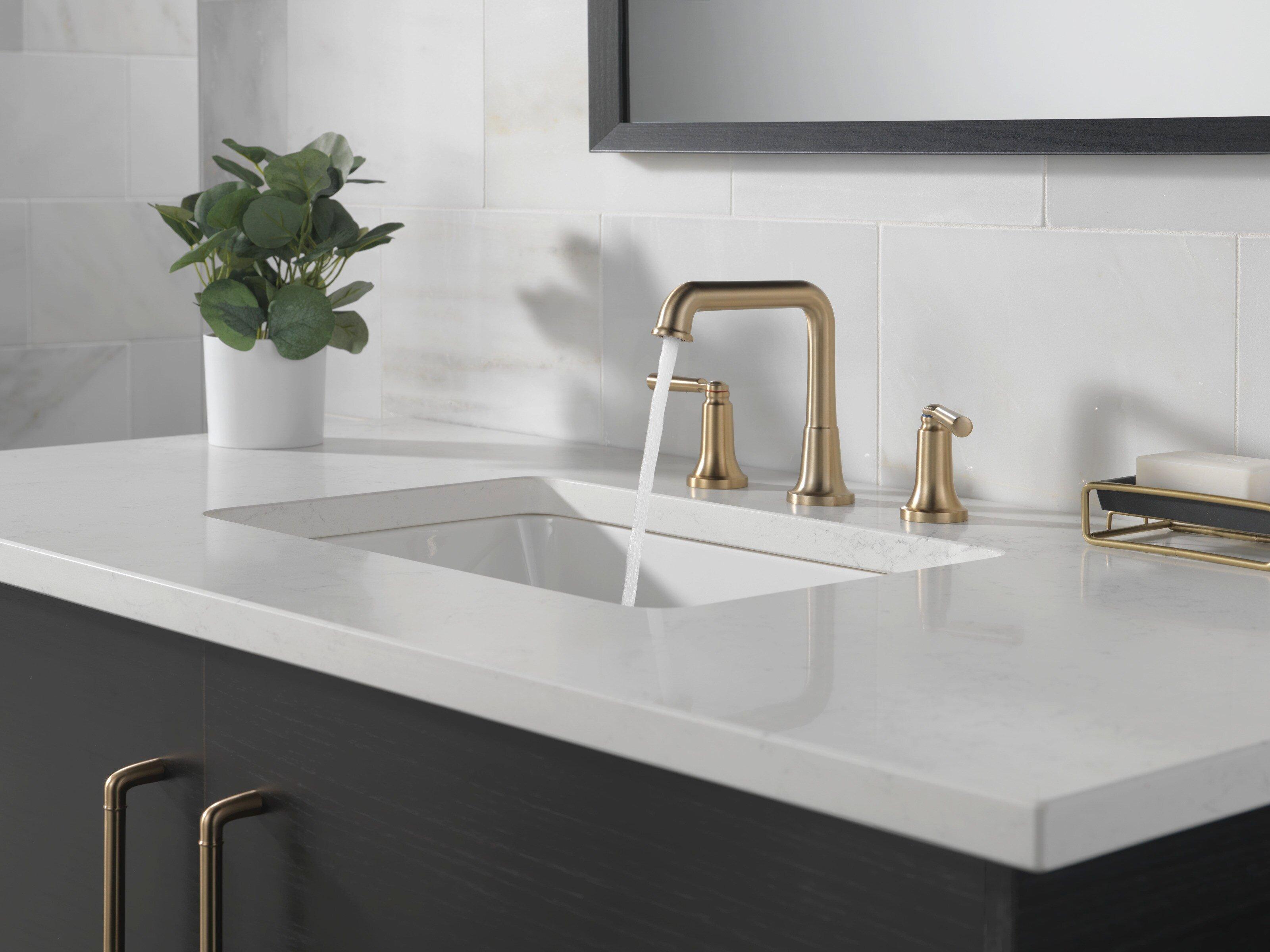 Delta Faucet Brilliance Champagne Bronze Two Handle Widespread Bathroom Sink Faucet 