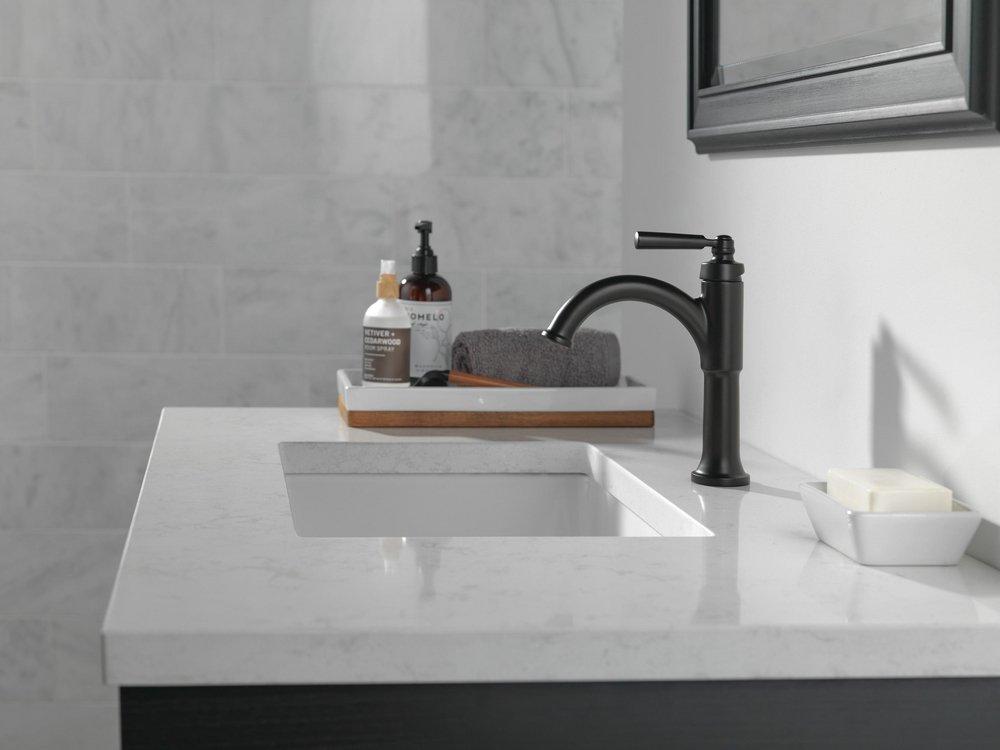 Delta Faucet Matte Black Single Handle Bathroom Sink Faucet 