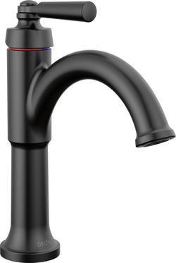 Single Handle Monoblock Bathroom Sink Faucet in Matte Black