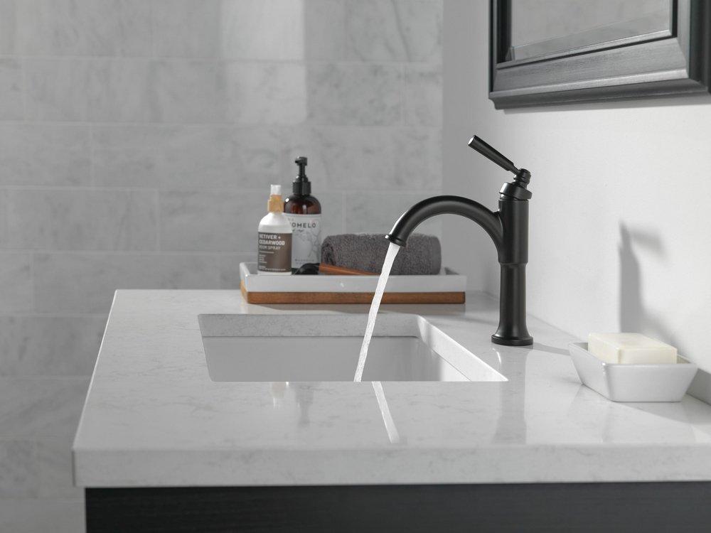 Delta Faucet Matte Black Single Handle Bathroom Sink Faucet 