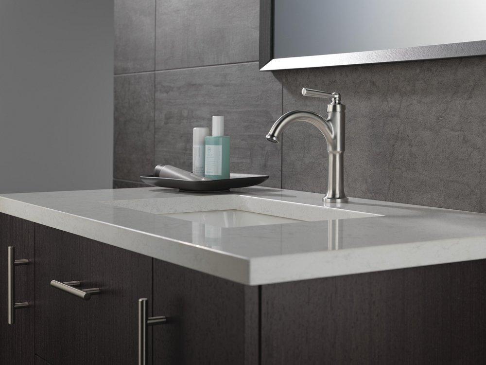 Delta Faucet Brilliance Stainless Single Handle Bathroom Sink Faucet 