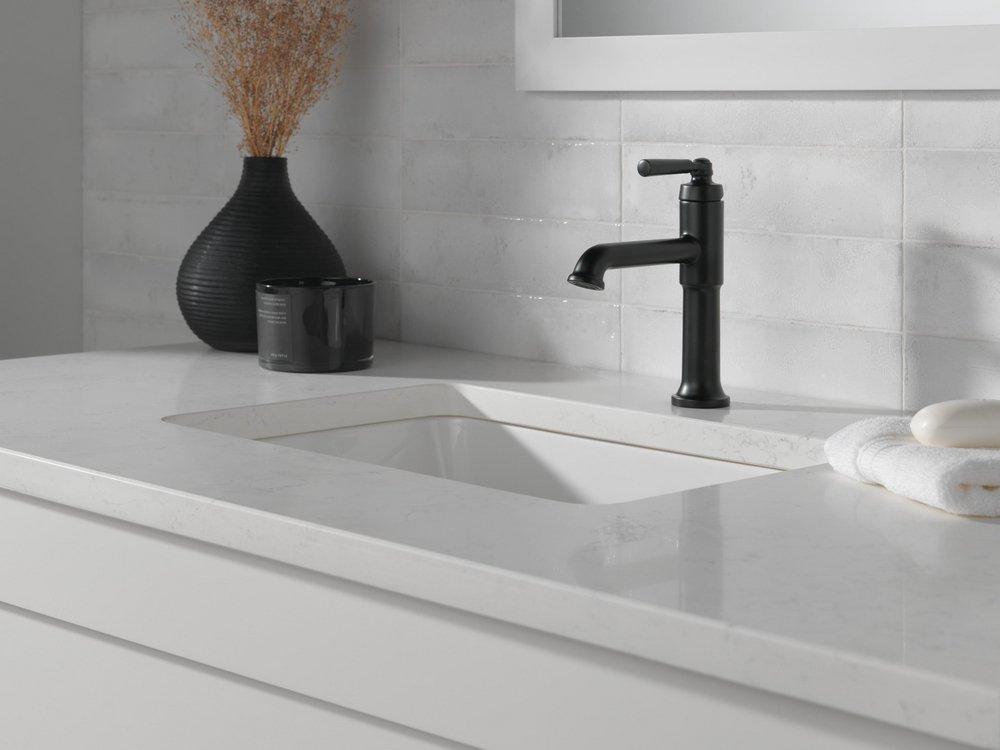 Delta Faucet Matte Black Single Handle Bathroom Sink Faucet 