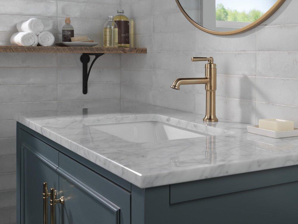 Delta Faucet Brilliance&reg; Champagne Bronze Single Handle Bathroom Sink Faucet 
