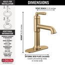 Delta Faucet Brilliance Champagne Bronze Single Handle Bathroom Sink Faucet 