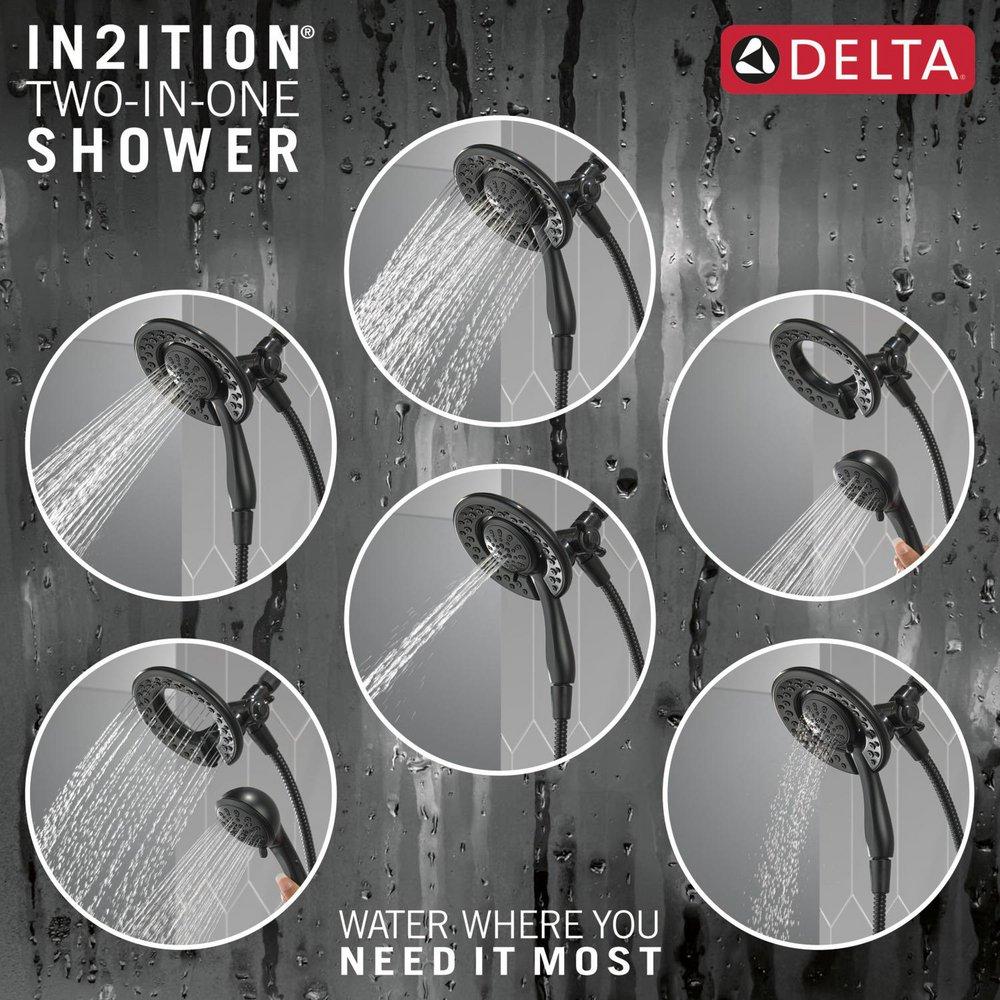 Delta Faucet Matte Black Multi Function Showerhead 