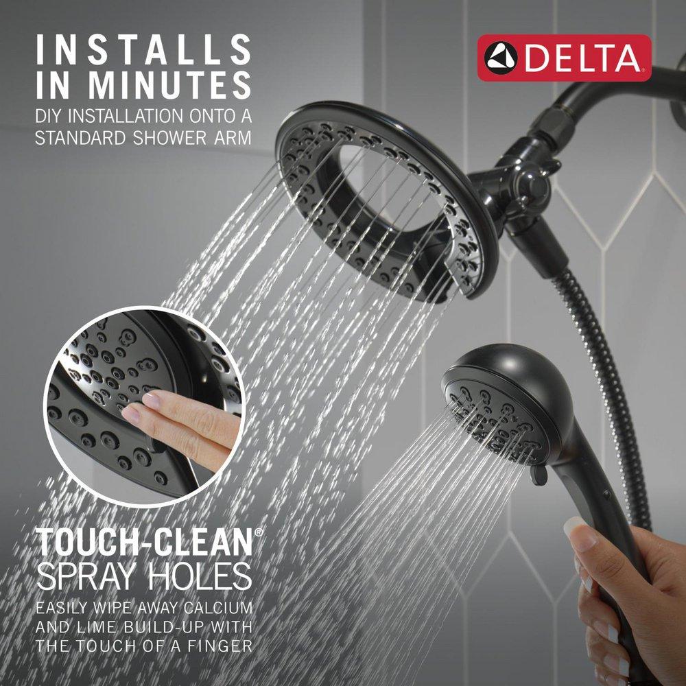Delta Faucet Matte Black Multi Function Showerhead 