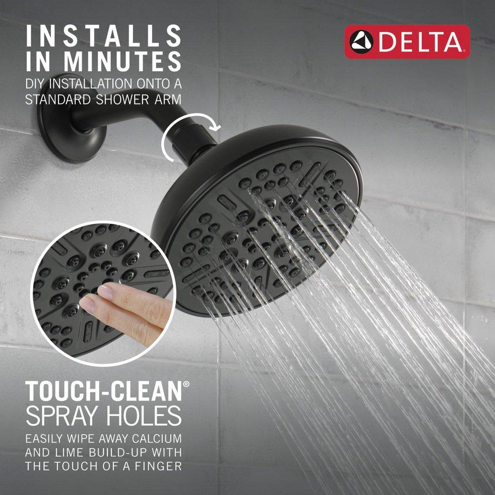 Delta Faucet Matte Black Multi Function Showerhead 