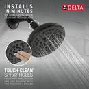 Delta Faucet Matte Black Multi Function Showerhead 