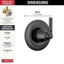 Delta Faucet Matte Black Single Handle Diverter Valve Trim 