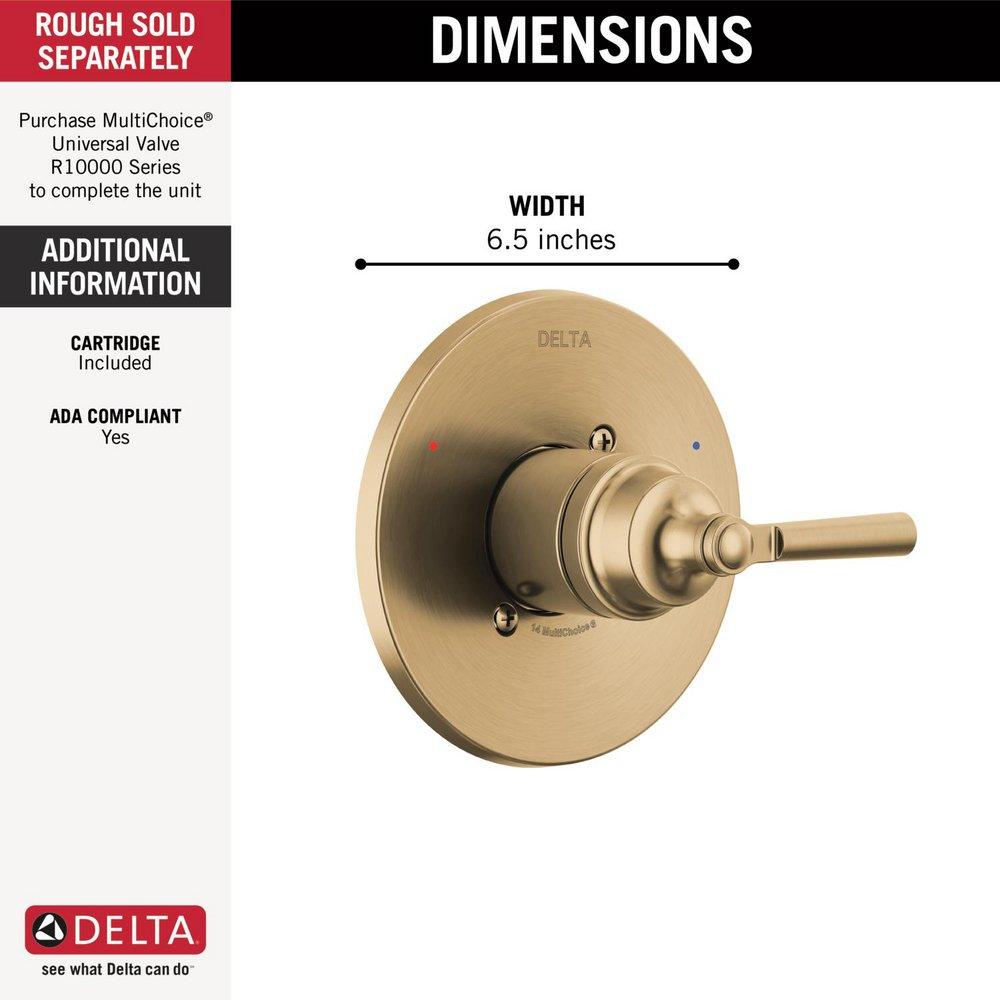 Delta Faucet Brilliance Champagne Bronze Single Handle Pressure Balancing Valve Trim 