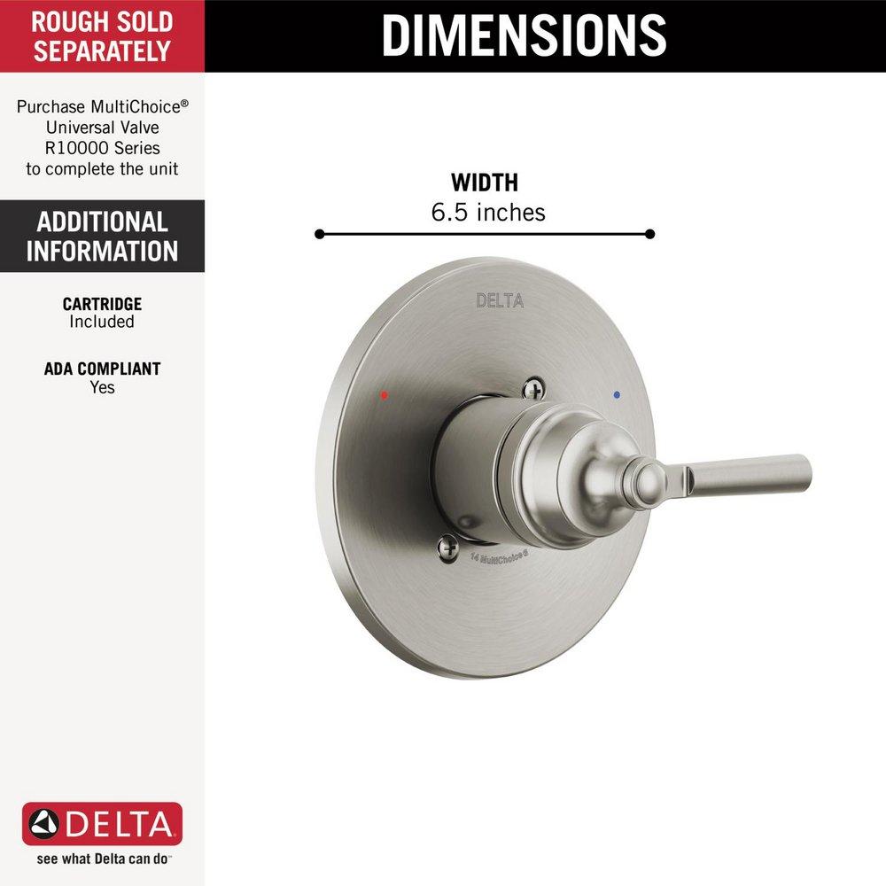 Delta Faucet Stainless Single Handle Bathtub & Shower Faucet (Trim Only) 