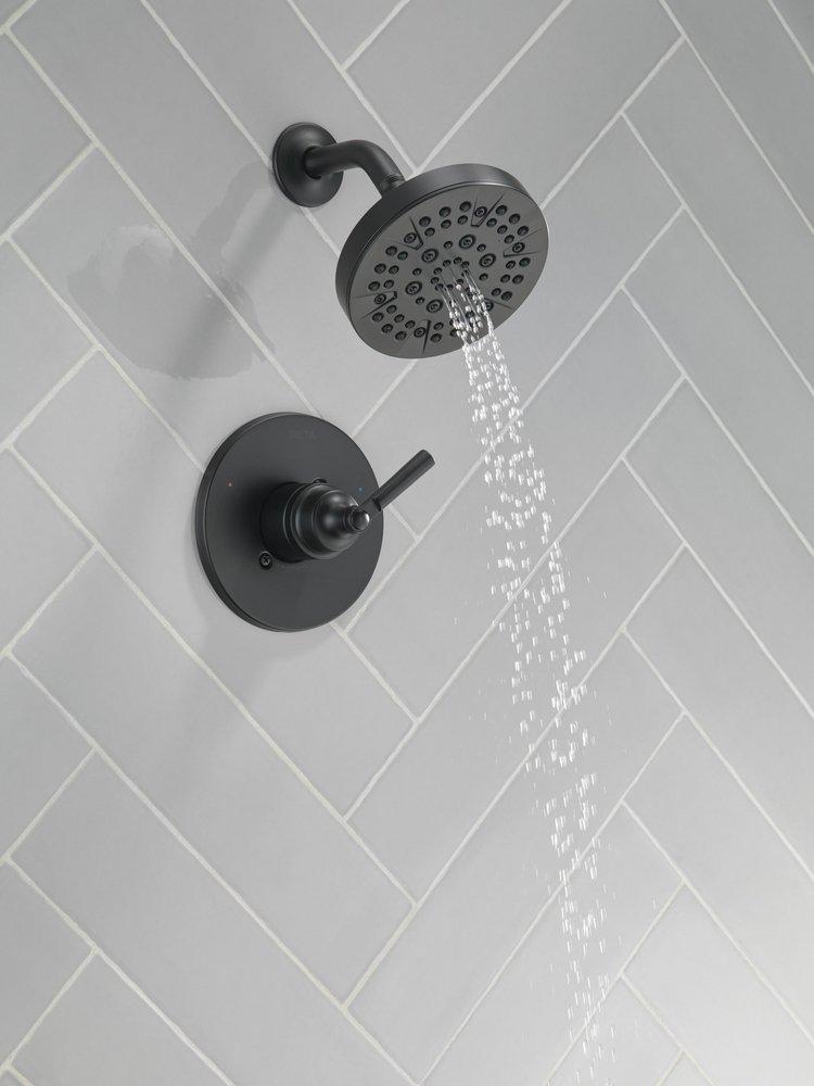 Delta Faucet Matte Black Single Handle Multi Function Shower Faucet (Trim Only) 