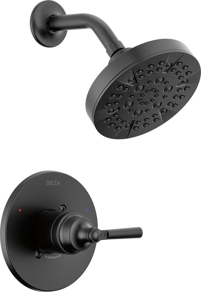 Delta Faucet Matte Black Single Handle Multi Function Shower Faucet (Trim Only) 