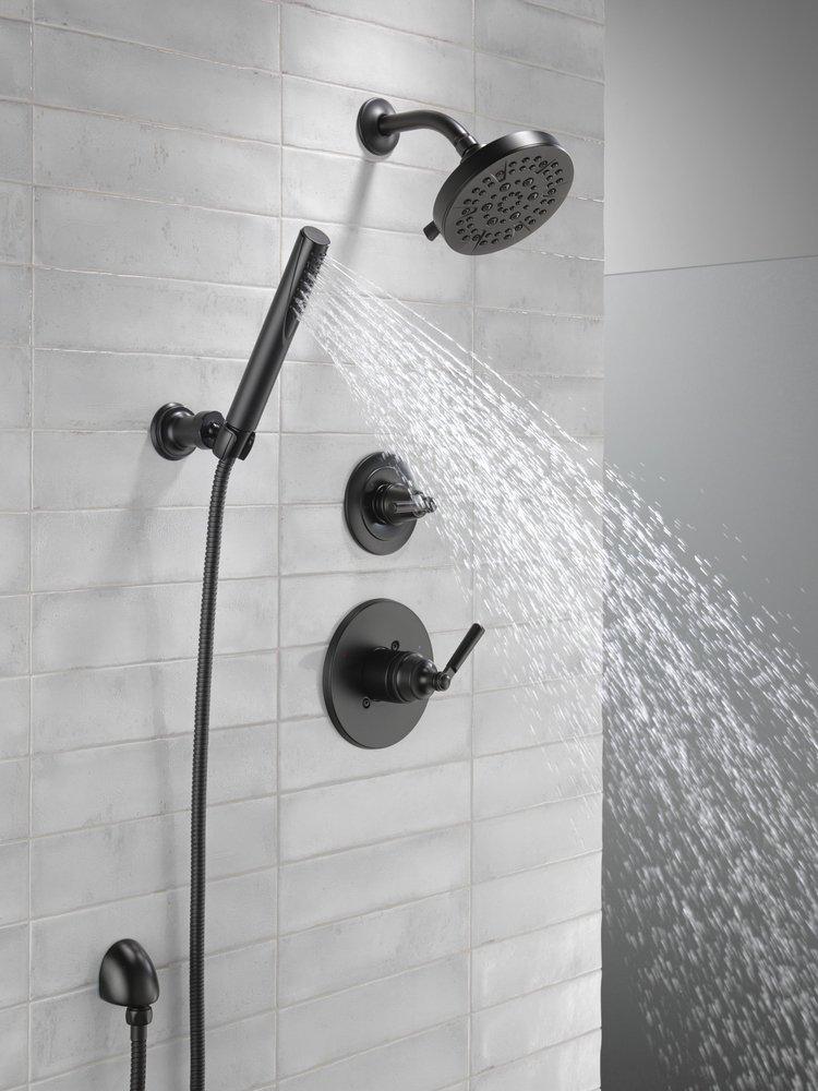 Delta Faucet Matte Black Single Handle Multi Function Shower Faucet (Trim Only) 
