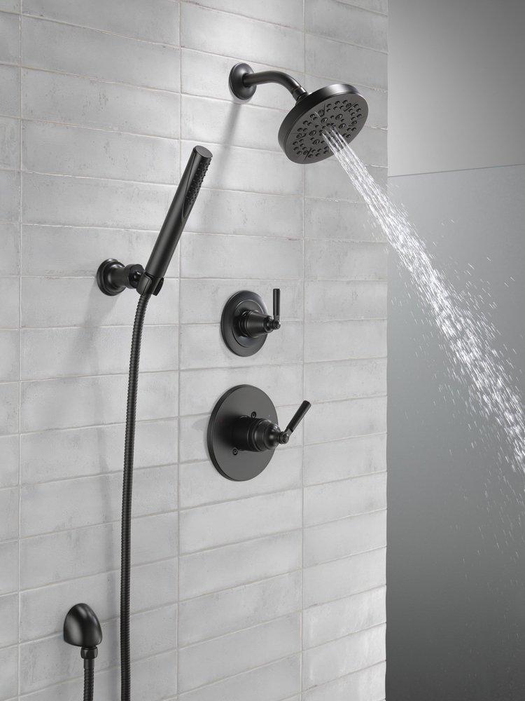 Delta Faucet Matte Black Single Handle Multi Function Shower Faucet (Trim Only) 