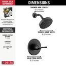 Delta Faucet Matte Black Single Handle Multi Function Shower Faucet (Trim Only) 