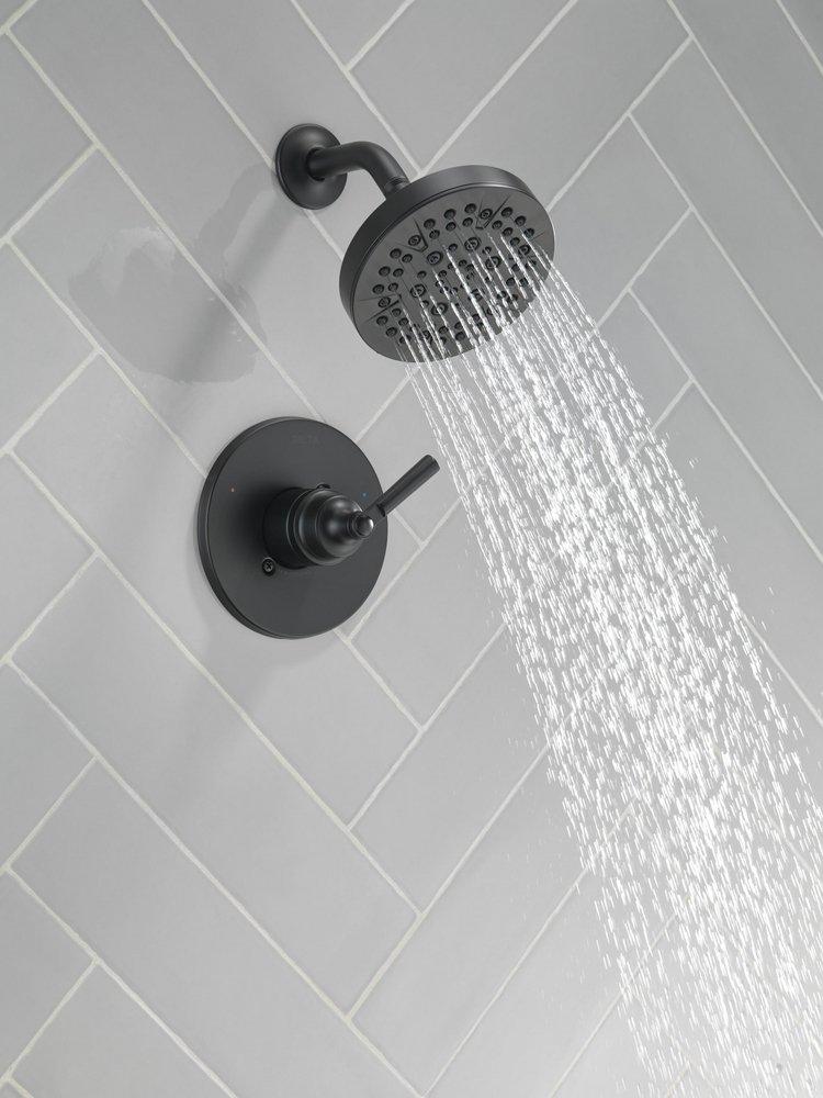 Delta Faucet Matte Black Single Handle Multi Function Shower Faucet (Trim Only) 