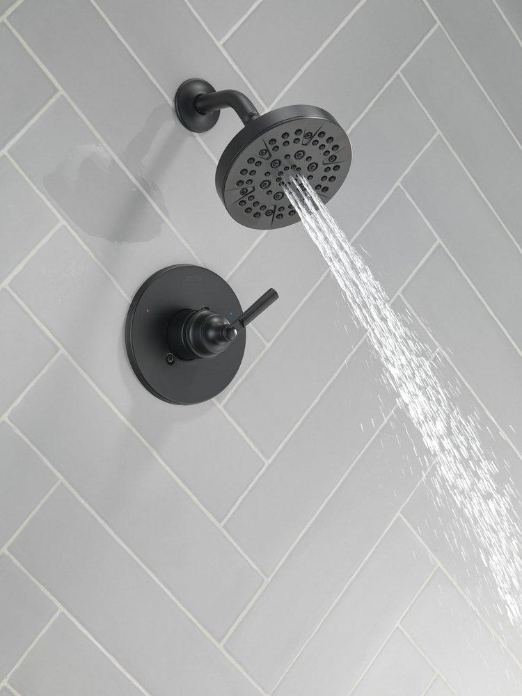 Delta Faucet Matte Black Single Handle Multi Function Shower Faucet (Trim Only) 