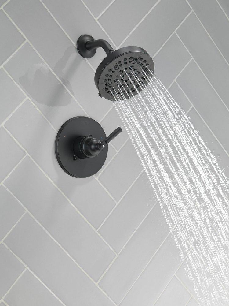 Delta Faucet Matte Black Single Handle Multi Function Shower Faucet (Trim Only) 