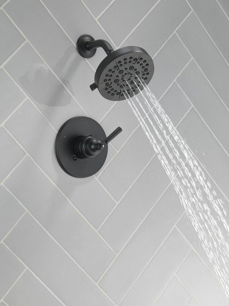 Delta Faucet Matte Black Single Handle Multi Function Shower Faucet (Trim Only) 