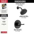 Delta Faucet Matte Black Single Handle Multi Function Shower Faucet (Trim Only) 