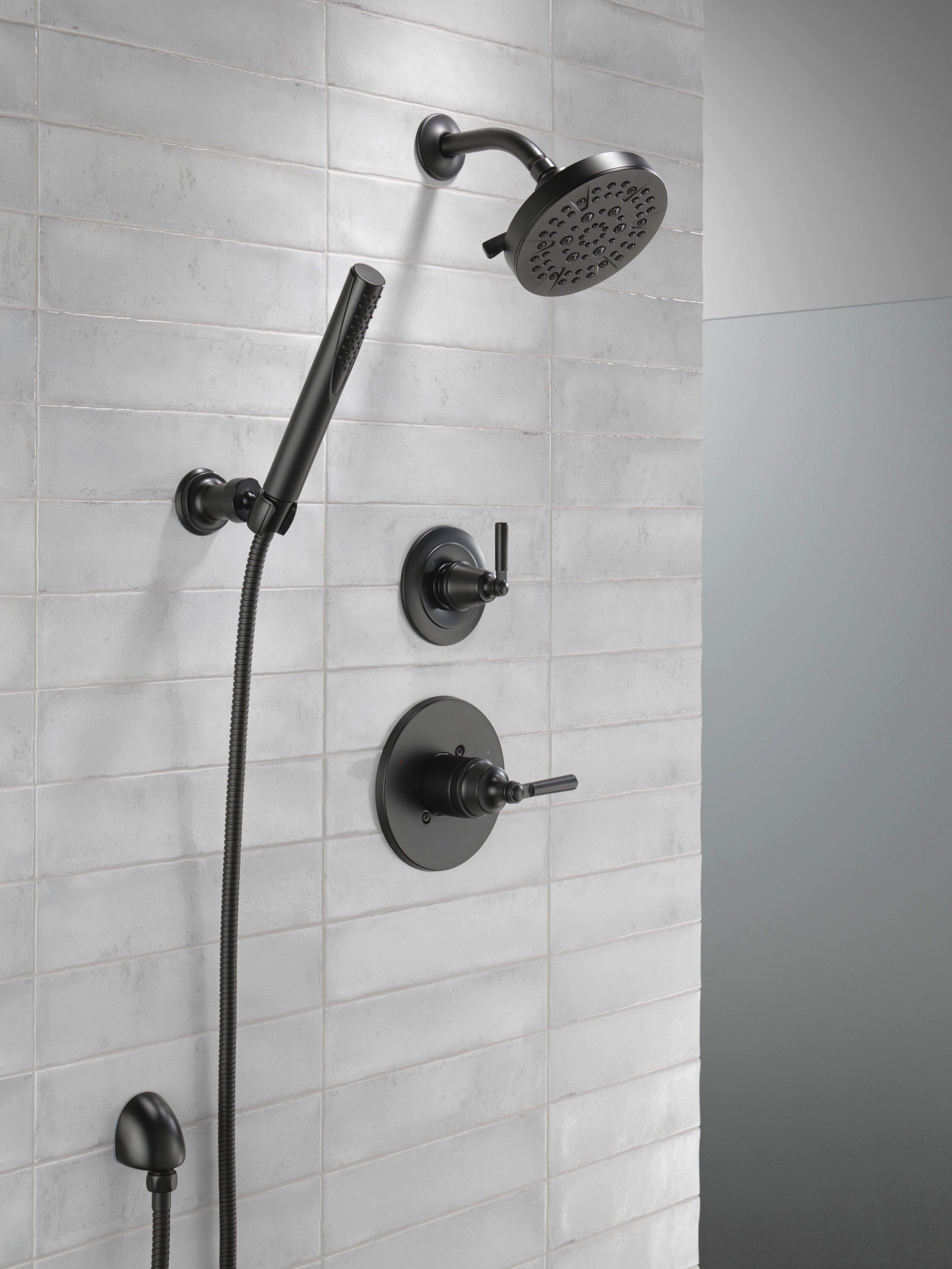 Delta Faucet Matte Black Single Handle Multi Function Shower Faucet (Trim Only) 