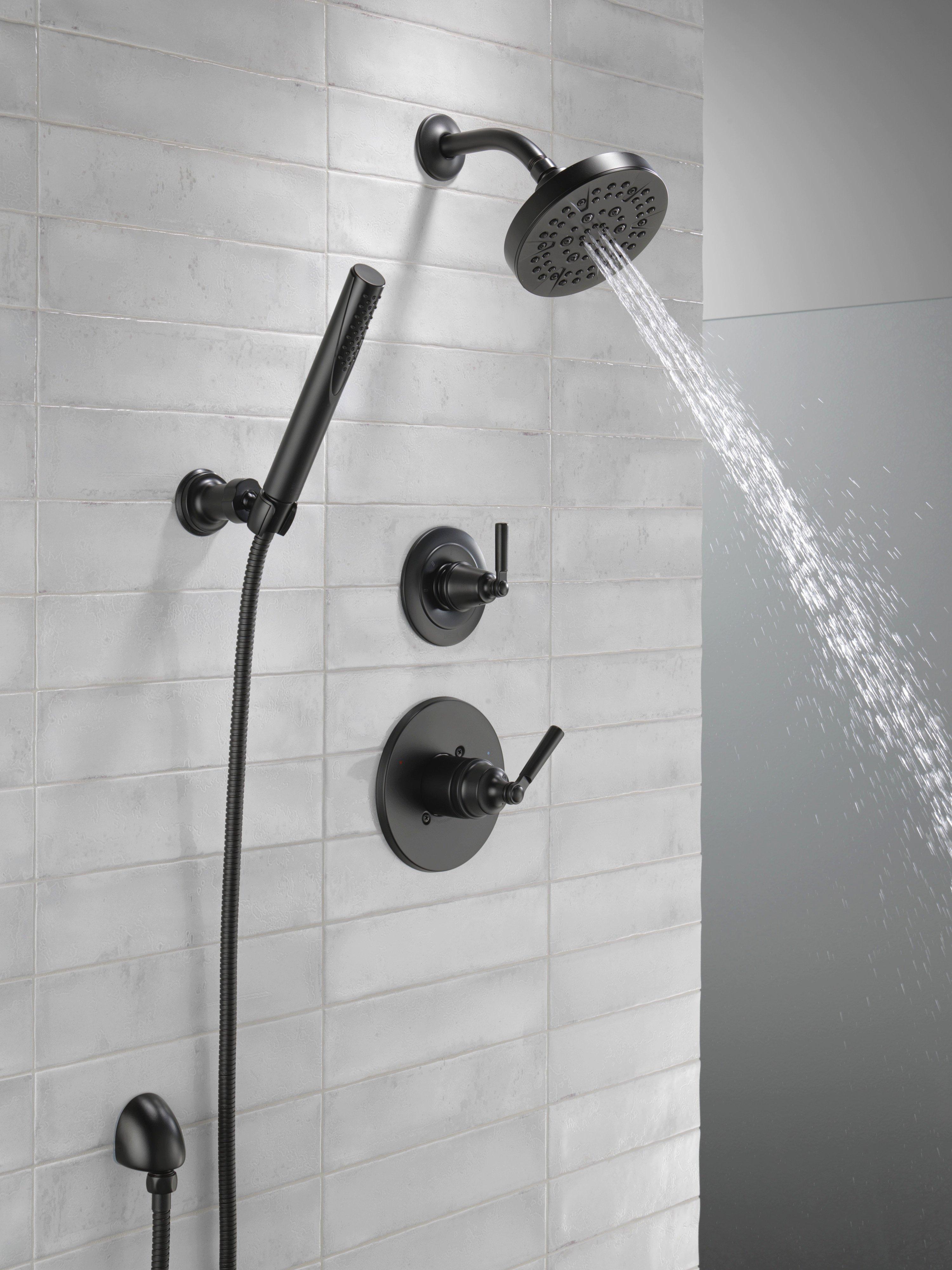 Delta Faucet Matte Black Single Handle Multi Function Shower Faucet (Trim Only) 
