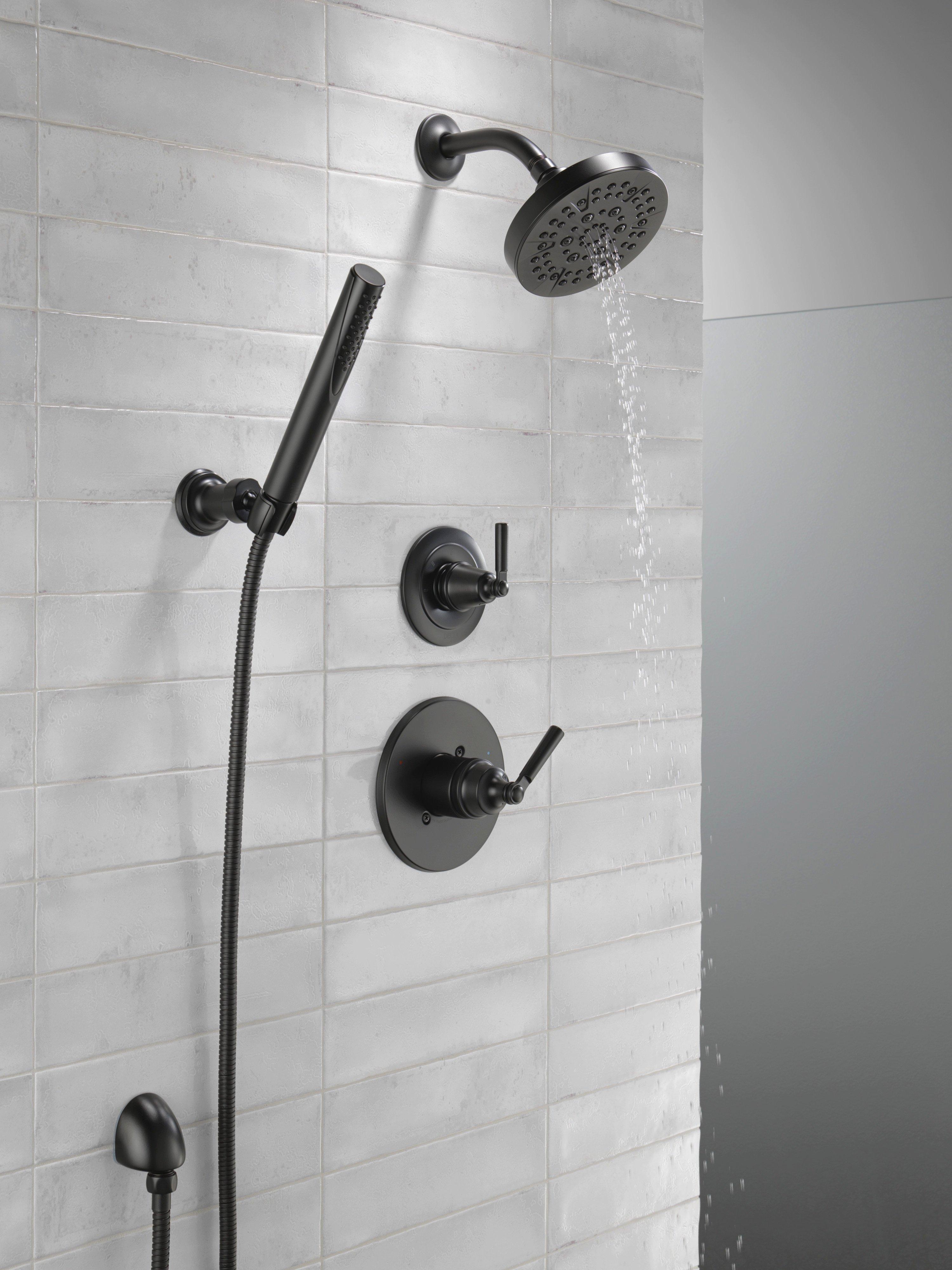 Delta Faucet Matte Black Single Handle Multi Function Shower Faucet (Trim Only) 