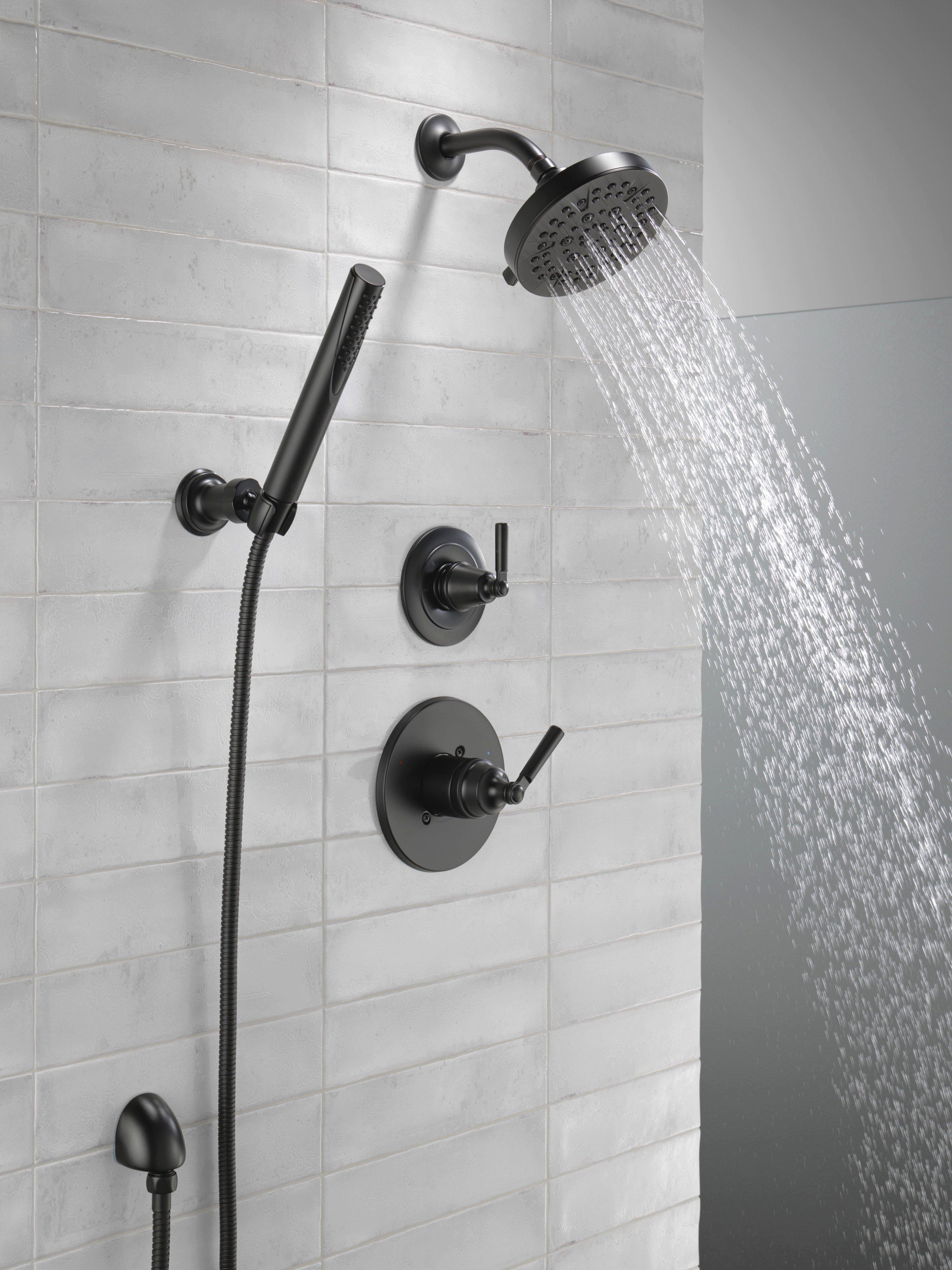 Delta Faucet Matte Black Single Handle Multi Function Shower Faucet (Trim Only) 