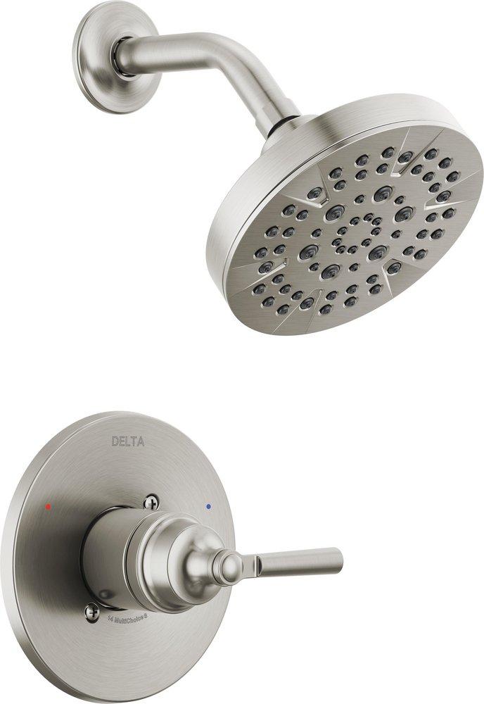 Delta Faucet Brilliance&reg; Stainless Single Handle Multi Function Shower Faucet (Trim Only) 