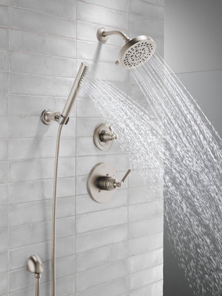 Delta Faucet Brilliance&reg; Stainless Single Handle Multi Function Shower Faucet (Trim Only) 