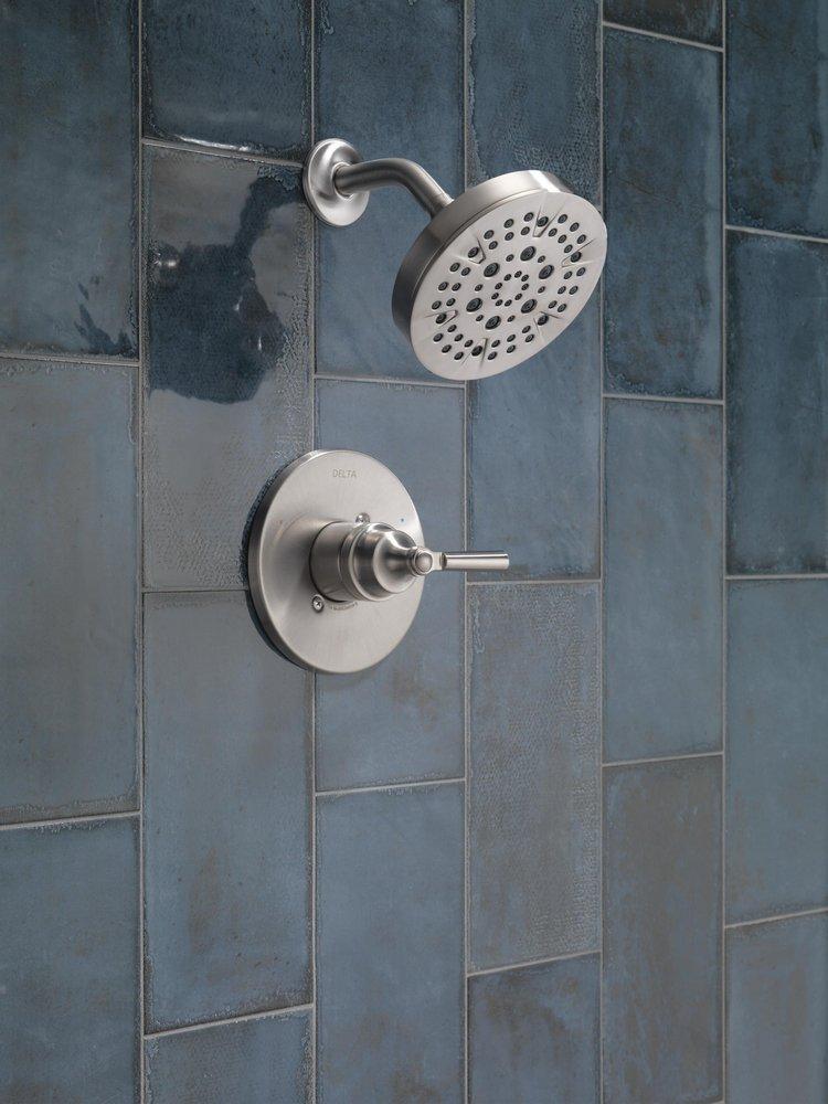 Delta Faucet Brilliance&reg; Stainless Single Handle Multi Function Shower Faucet (Trim Only) 