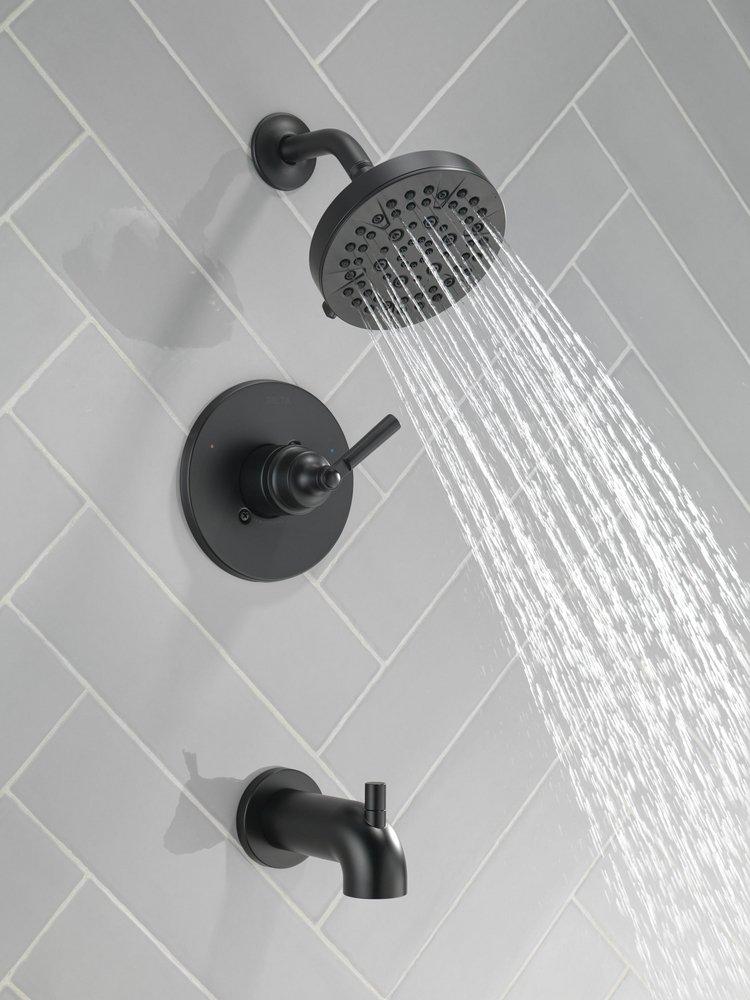 Delta Faucet Matte Black Single Handle Multi Function Bathtub & Shower Faucet (Trim Only) 