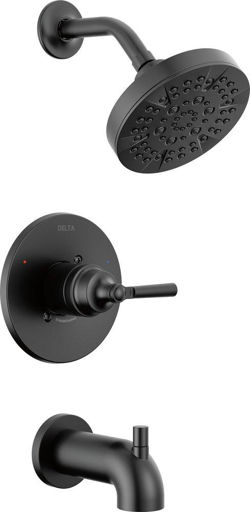 Delta Faucet Matte Black Single Handle Multi Function Bathtub & Shower Faucet (Trim Only) 
