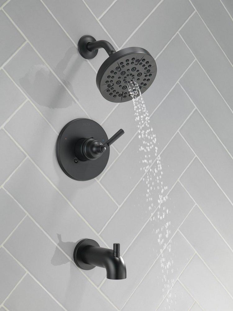 Delta Faucet Matte Black Single Handle Multi Function Bathtub & Shower Faucet (Trim Only) 