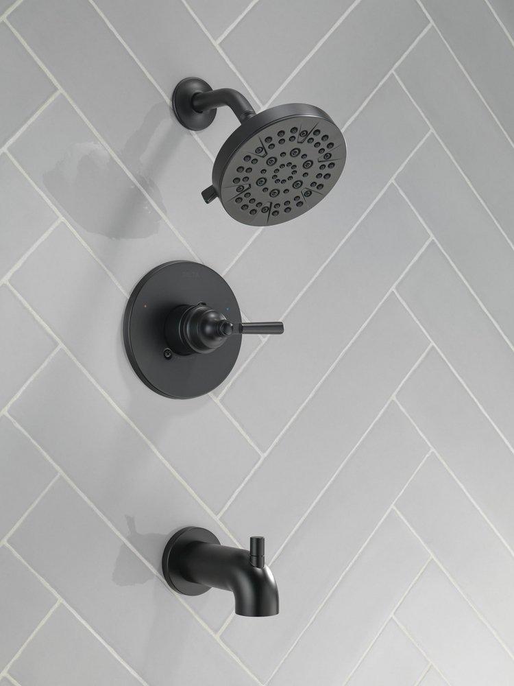 Delta Faucet Matte Black Single Handle Multi Function Bathtub & Shower Faucet (Trim Only) 