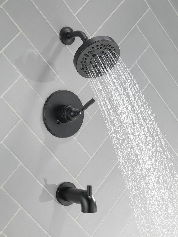 Delta Faucet Matte Black Single Handle Multi Function Bathtub & Shower Faucet (Trim Only) 
